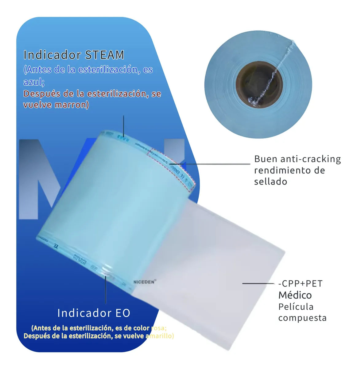 Rollo Manga Esterilizacion 10cmx200 Mtrs Grado Medico